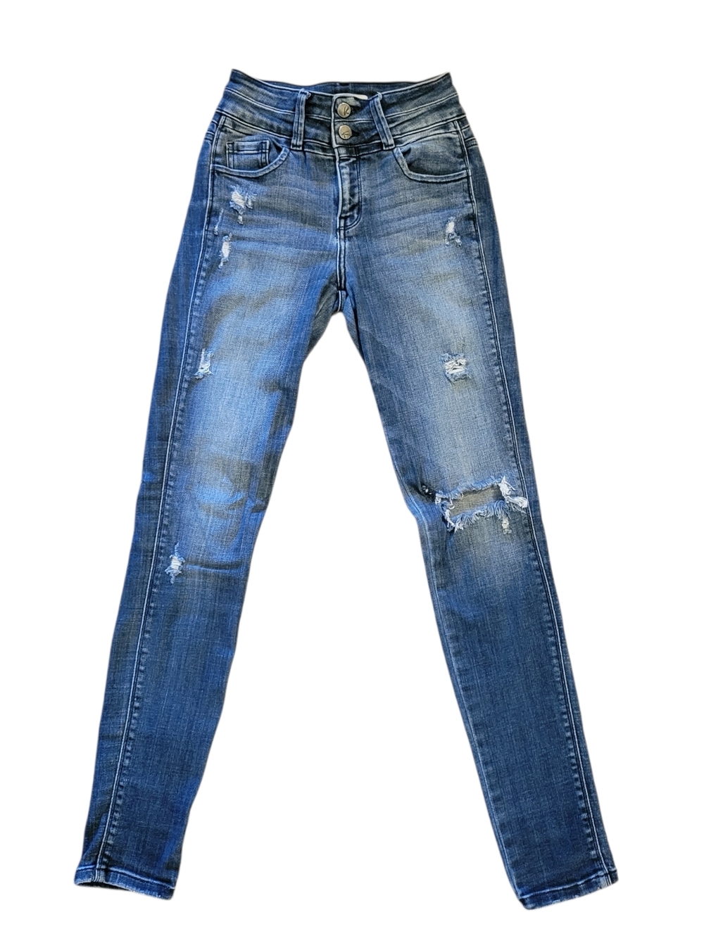 KanCan Women's Distressed Mid-Rise Skinny  Jeans
